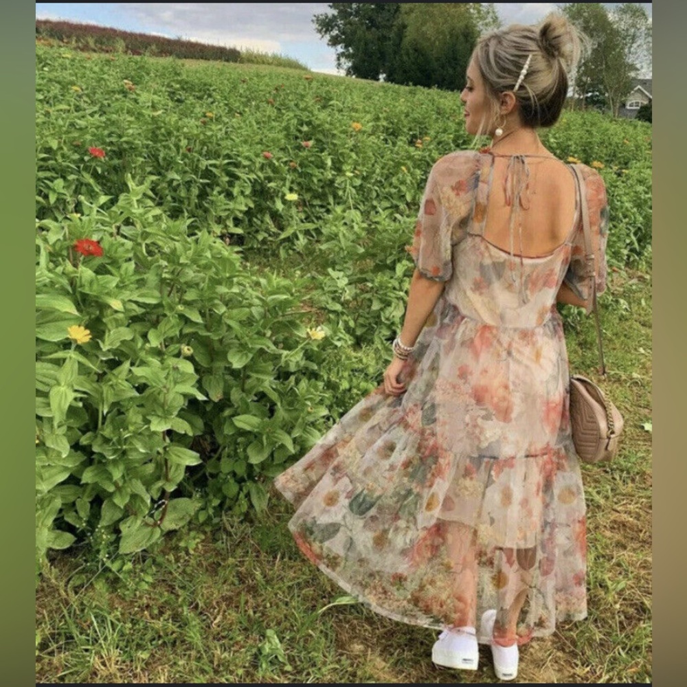 H&M Floral Long Sleeve Dress